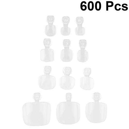 1 Conjunto 600 Peças Unhas Falsas Transparentes Pressione a Unha Do Pé Adesivo De Unha Dicas De Unha