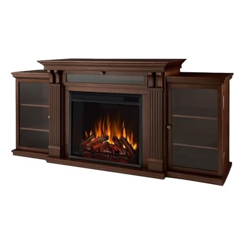 Bowery Hill Wood Fireplace TV Stand 67 in Espresso