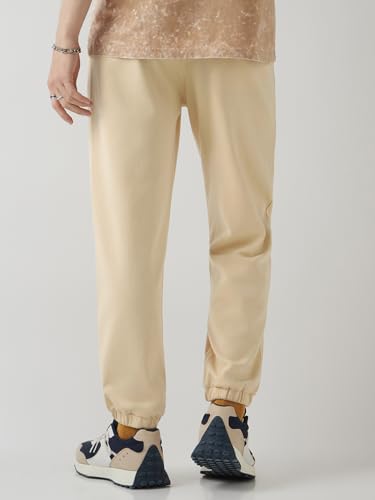 Image of Bewakoof Men's Solid Oversized Fit Cotton Joggers