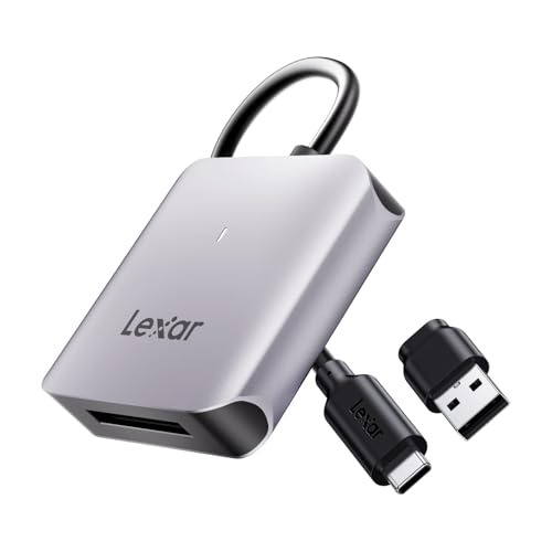Lexar RW510 CFexpress Type B Lecteur de Carte, jusqu'à 10Gbps, USB 3.2 Gen 2 Lecteur de Carte Mémoire CFe Type B, Lecteur de Carte CF avec Câble USB Type-C...