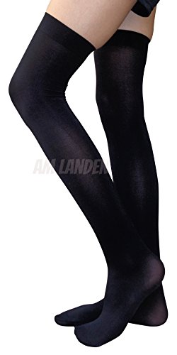 Womens Thigh High Socks Over Knee High Socks Solid Opaque Stockings4