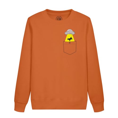Sweatshirt enfant poche surprise extraterrestre vêtement coton motif OVNI vache