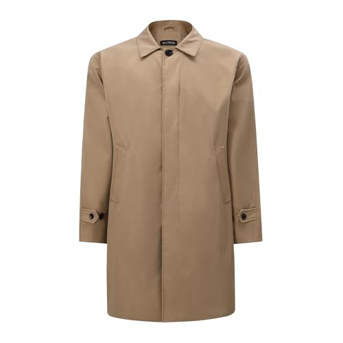 Allthemen Trench Coat Homme Longue Classique Manteau Simple Boutonnage Décontracté Parka Coupe-vent Automne Kaki XL