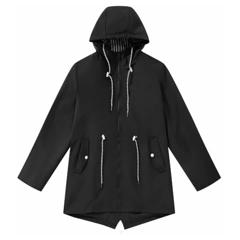 RLEHJN Women's Waterproof Trench Coat Cover