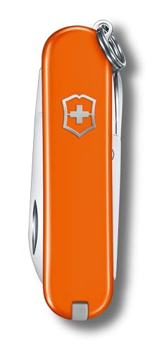 Victorinox Swiss Army Knife - FRESH. STYLISH. COLORFUL SWISS CLASSICS - 7 Function, Multitool with a Pair of Scissors - Mango Tango, 58 mm