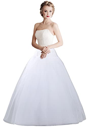 Women Petticoat Crinoline Underskirt Petticoat Skirt Full Floor Length Petticoat Slips for Wedding Dress