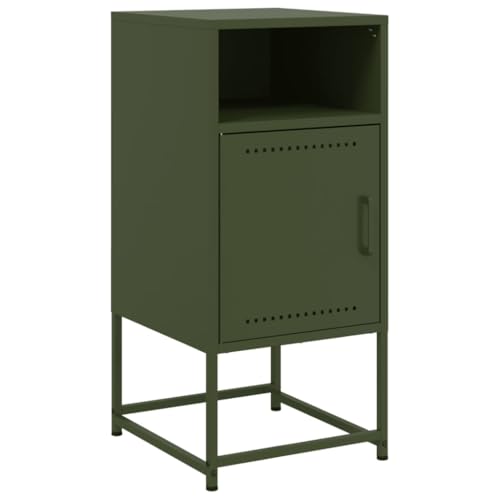 Table de chevet étroite vert olive lot de 2 bout de canapé de salon
