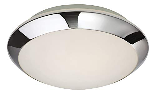 Firstlight 6099CH Mondo - Lámpara de techo (cromo y cristal opalino, bombilla E27 de 60 W)