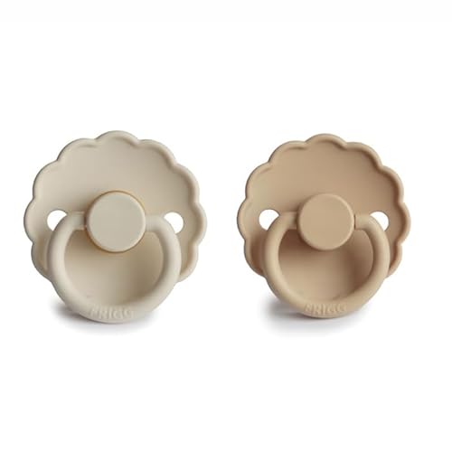 FRIGG(tbO) Ԃ 2Zbg V fCW[ Ԍ^ VRS Ԃ   k ݃J[ 0-6 Daisy Natural Rubber Pacifier Cream/Croissant