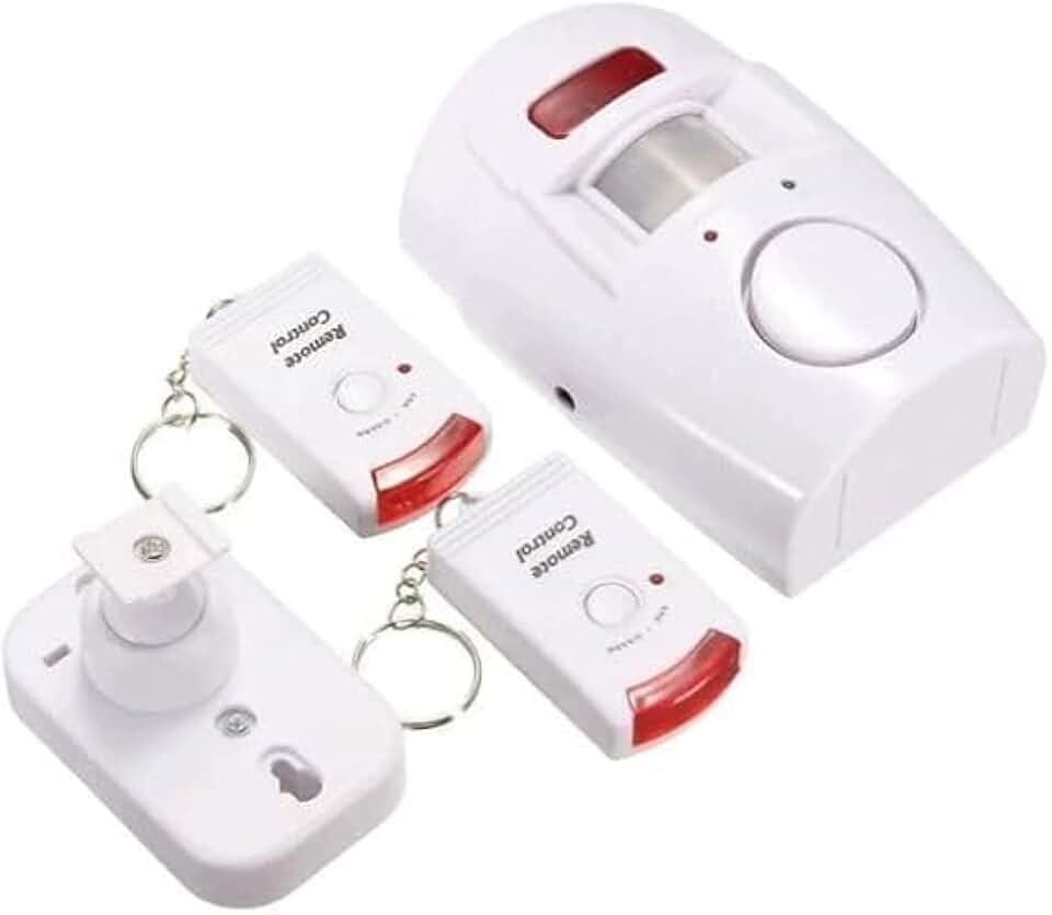 Kit Alarme Residencial Sem Fio com Sensor de Presença, 2 Controles Remotos, Sirene Potente, Sistema de Segurança Expansível