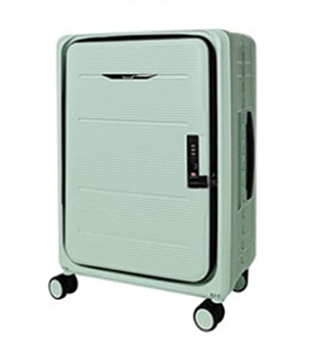 Foldable Suitcase, Hard Expandable Universal Wheels, Shock-Absorbing, Silent, Multi-Level Adjustable Alloy Trolley, Suitable for Traveling (Green 20 inches)