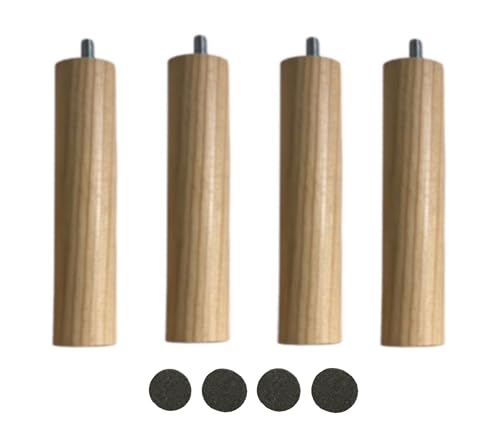 MOBILIARIOCLICHI - Gambe per rete e basi imbottite, in diverse misure e colori (naturale, 4 pezzi 20 cm)