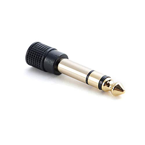 Mobestech 5 Pcs Cobre banhado a ouro 6,5 mm Macho para 3,5 mm Fêmea Conector de Áudio Microfone Adap