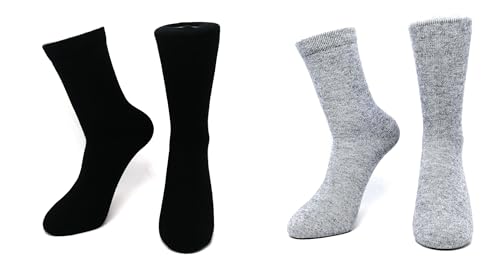 Image of Pure Cashmere Thick Unisex Men Women Crew Mid Calf Causal Socks, Smooth Toes and Heel Sewed by Handwork