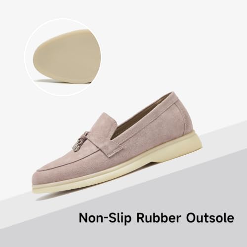 Image of BEAU TODAY Women's Suede Loafer Flats，Slip On Penny Loafers Work Shoes