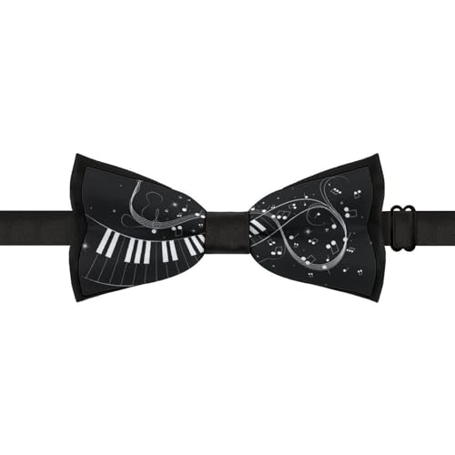 GoasNei Music Note Piano Pattern Bow Tie for Men Adjustable Necktie Funny Tie Neck Ties for Weddings Party
