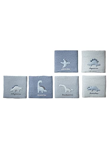 Vertbaudet Baby Bettumrandung/Polster für Laufgitter „Kleiner Dino“ Oeko-Tex blaugrau Bedruckt ONE Size