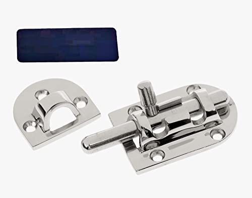 Image of 1 /2Pack Stainless Steel 316 Door Window Lock Latch ,Marine Barrel Bolt Clasp Sliding Hasp Locks Push Pull Toggle Buckle W /Rubber gaskets (2Pack, Length: 110mm 4.33inch)