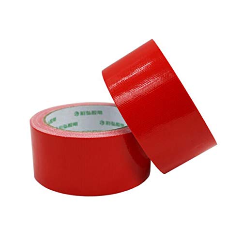 Qiyuezhuangshi01 Waterproof Tape, Strong Cloth Tape, Waterproof Tape Carpet Lined Venue Stage Tape Landmark Line Fixing Tape 48mm*12 Meters Red (2 Rolls),Strong seal (Color : Red, Size : 48mm*12m)