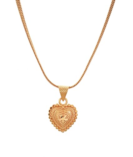 Image of Handicraft Kottage 1gm 22Ct Gold Plated chain with Pendant | latest & Stylish Celebrity Inspired Chain /Necklace /Jewellery Set /Fashion jewellery for Men, Women Boys Girls