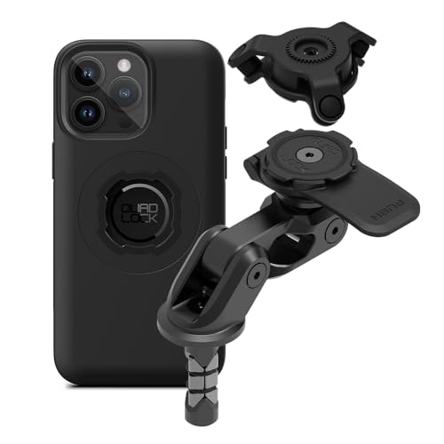 Image of Quad Lock Motorcycle Fork Stem Mount PRO Kit with Vibration Dampener and MAG Phone Case for iPhone 14 Pro Max