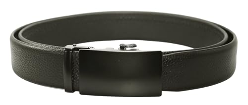 Lychee Pattern Genuine Cow Leather Belts With Automatic Ratchet Buckle,Classic and Retro Fashion Designs 105-130CM3