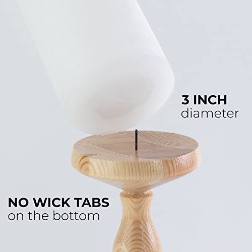 Candwax 3X6 Pillar Candles Set Of 3 - Decorative Rustic Candles Unscented And Valentines Candles - Ideal As Wedding Candles Or Large Candles For Home Interior - White Candles #TOP1