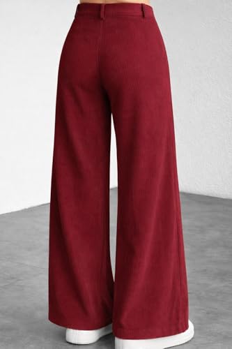 Image of V TOWN Polycotton Regular Fit High-Waist Bone Pocket Trousers for Women & Girls | Super Soft & Comfortable | Stylish & Elegant Trouser Pants for Casual Outings, Parties, Office,Travel & Gift