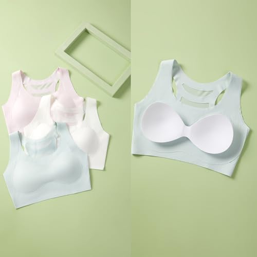 Girls Training Bra-Racerback Sports Seamless Bras, Teen Bra Comfort Seamless, Girls Bra with Removable Mini-A Cup Pad2