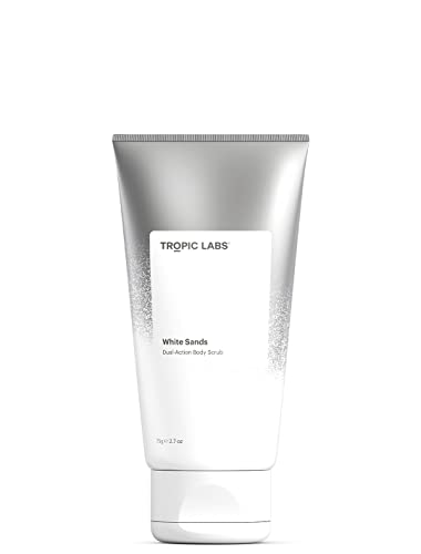Tropic Labs White Sands Dual-Action Body Scrub | Natural Exfoliating Body Scrubs | Gentle Exfoliator Wash With Quartz Cr