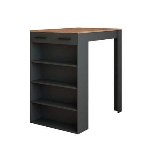 Vicco Table de Bar Repose, Chêne doré/Anthracite, 67x100cm, pour Une Utilisation comme Table Haute avec étagères réglables