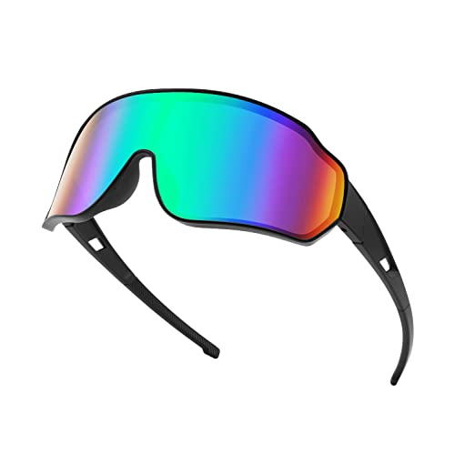FEISEDY Cycling Sports Sunglasses for Men Women Outdoor Basketball Shades 80s Wrap Around Shield Glasses B9079
