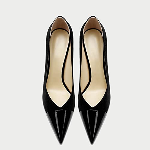 Saekcted Women Stiletto High Heel Close Pointed Toe Pumps Slip-on Wedding Party Sexy Dress Shoes 3.3 Inches Heels4