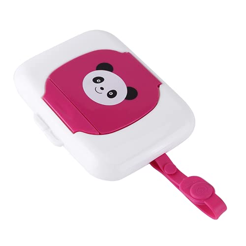 Caja de Pañuelos Húmedos de Viaje, Uso Conveniente Caja de Pañuelos Húmedos para Bebés Caja de Toallitas Húmedas en una Variedad de Colores para Viajes Al Aire Libre(Panda rojo rosa)