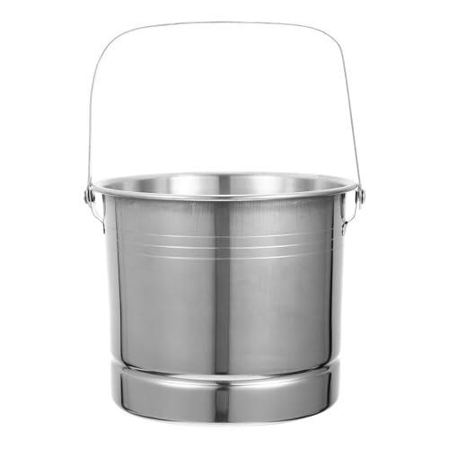 MUSISALY Cubo y Portátil Resistente de Acero Inoxidable Asa Única de Hielo para Almacenar Cubitos de Hielo en Ktv y Hoteles, Adecuado para Fiestas y Bares