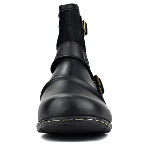 Image of OSSTONE Moto Boots for Men Fashion Zipper-up Leather Chukka Boots Casual Shoes OS-5008-1-ABNH