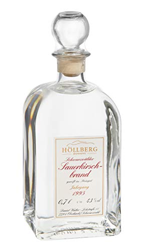 Original Höllberg Sauerkirschbrand Carré 43% Vol., Jahrgang 1995 | Premium Obstbrand mit edlem...