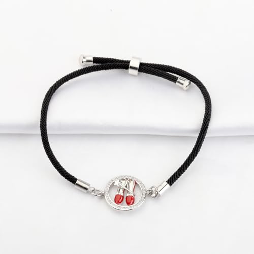 Image of FUSTMW Red Shoe Bracelet Do-roth Gifts Red Slippers Jewelry Movie Fans Inspired Gifts Wand Charm