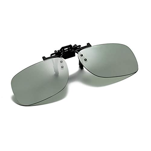 Sun Photochromic Polarized Clip-on Flip Up Metal Clip Rimless Driving Sunglasses