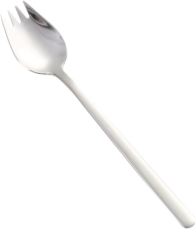 Silverware Set, 1/4/6/8/10/12 Pieces 304 Stainless Steel Salad Forks, Dual-Purpose Creative Dinner Spoons, Salad Forks, Pasta Spoons, Salad Forks，Gold-8Pcs