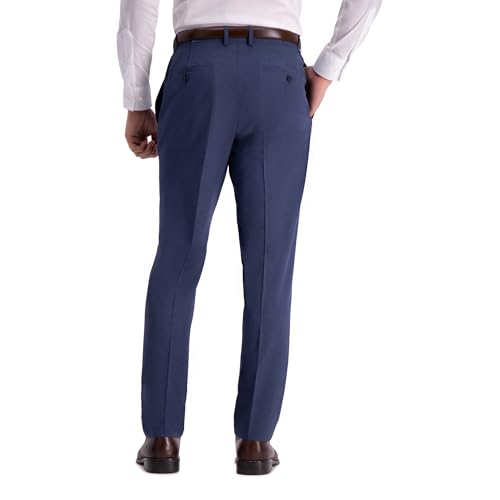 Kenneth Cole Reaction Men's Solid Performance Slim Fit Dress Pant, Blue Heather, 40W x 32L3
