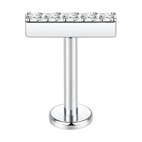 FUNLMO G23 Titanium Labret Studs 16G Lip Piercing Internally Threaded Medusa Ring Cartilage Monroe Piercing Jewelry, Metal, other Cover