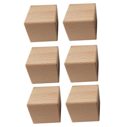 TOYANDONA 6 Piezas Cuadrado De Madera Juguetes Educativos Bloques De Juguete Bloques De Madera Cubos Artesanales De Madera Cubos Cuadrados De Madera Bloque Cuadrado Cubo De Madera Haya Khaki