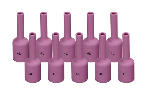 Image of RIVERWELD TIG Gas Lens Ceramic Cups Shroud 54N18L #4L 1 /4 inch 6.5mm 10pcs