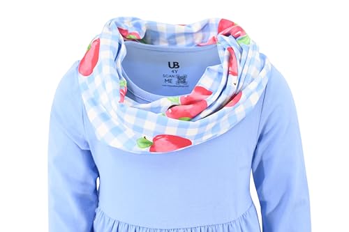 Image of Unique Baby Girls Kids Toddler 3pc Outfit Set Long Sleeve Stretch Tunic Top Leggings and Scarf