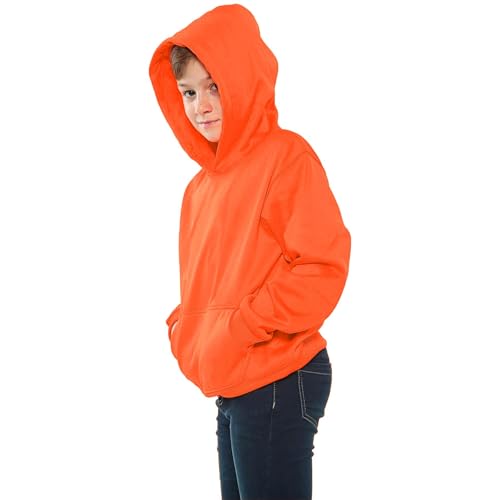 Sweat tie dye orange néon pull à capuche enfant chaud et visible