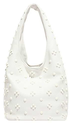 Studded Shoulder Bag for Women Y2K Punk Vegan Leather Purse 90s Retro Slouchy Hobo Bag Underarm Designer Handbag