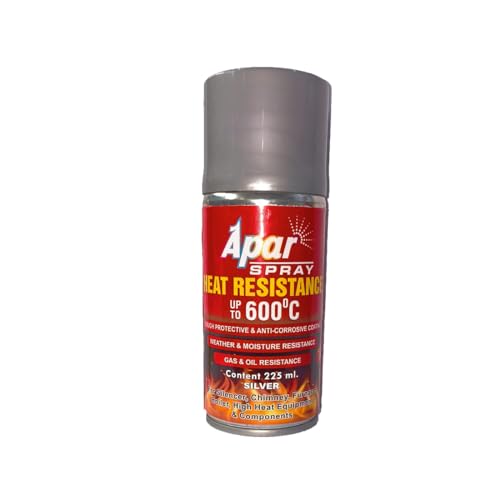 Image of APAR Spray paint Heat Resistance Spray Paint Can SILVER -225 ml, (Pack of 1) +upto 600C, For High Heat Surface Like silencer, boiler,chimneys etc.