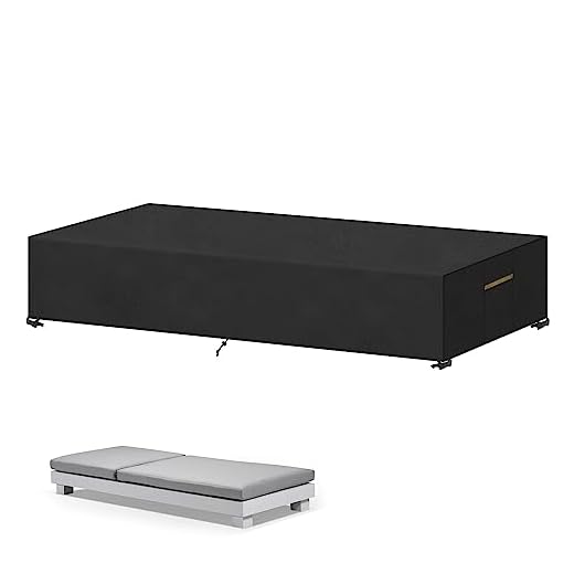 VANSHEIM Patio Reclining Chair Covers - Waterproof Sun Lounger Garden Sunbed Covers for Sun Loungers with Pockets 210x75x30cm