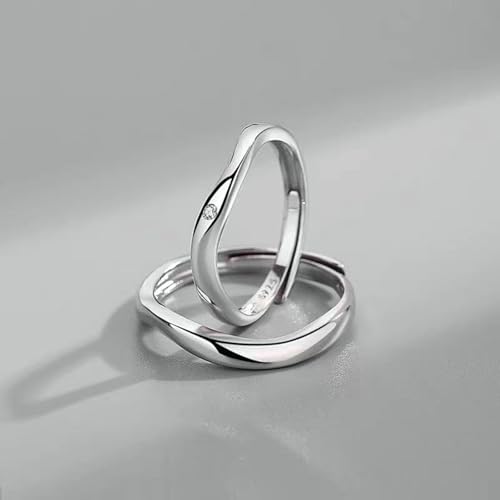 Ensemble de bagues de mariage irrégulières en argent 925